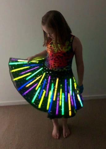 glow stick skirt diy outfit 