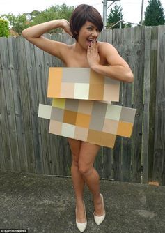 cardboard pixel outfit cute idea for abc party or naughty halloween costume 