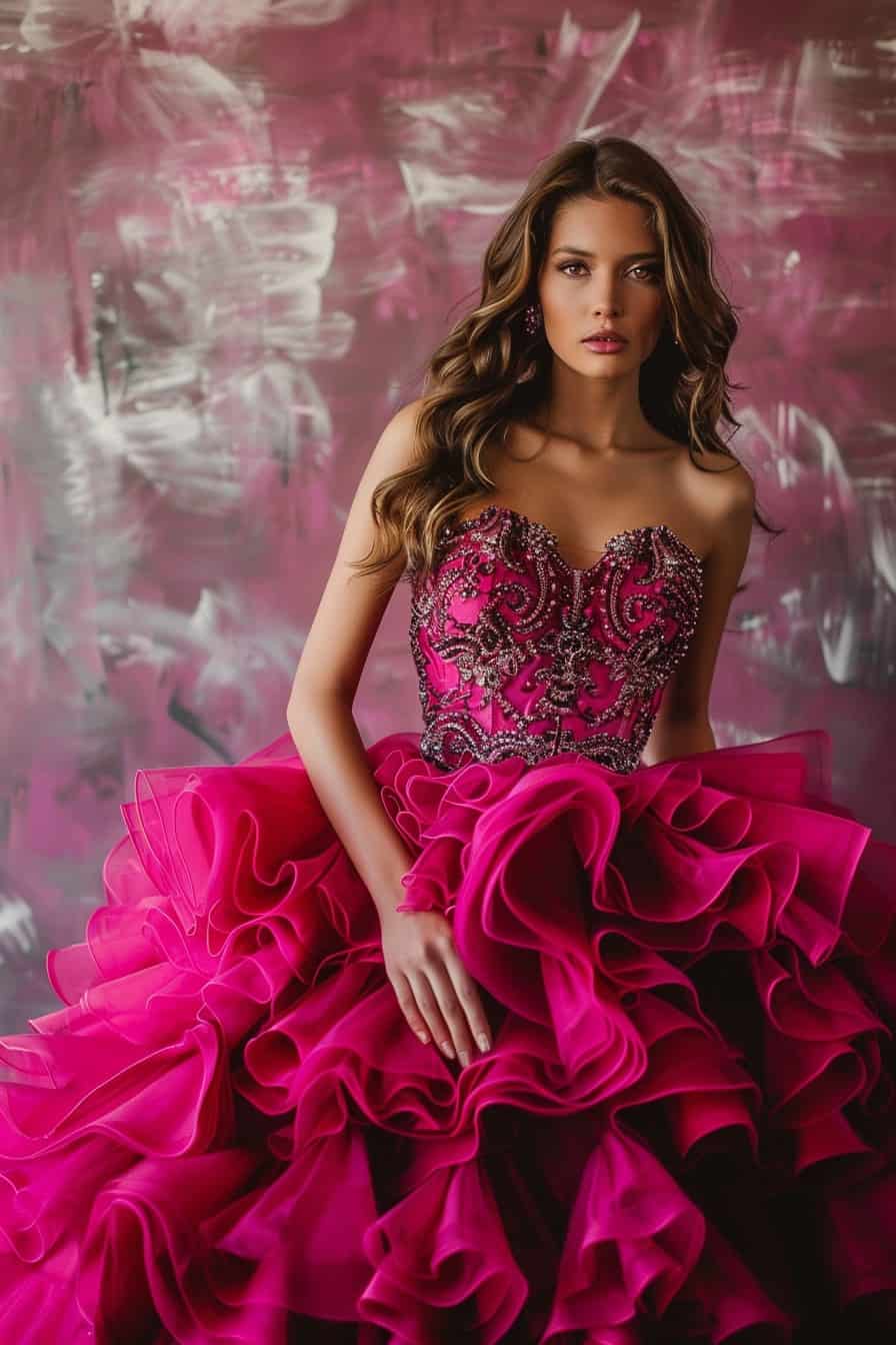hot pink quinceanera dress
