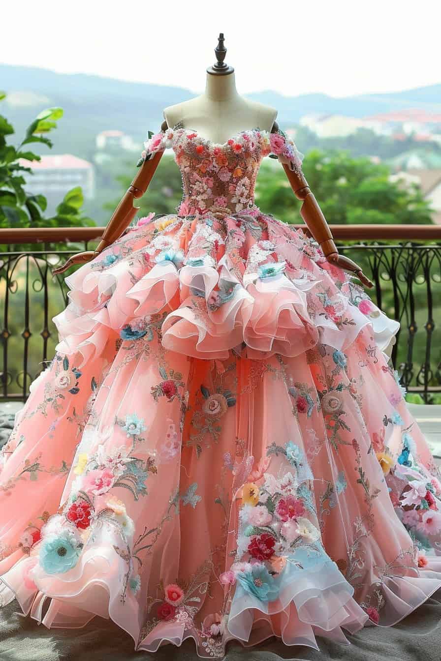 floral quinceanera dress