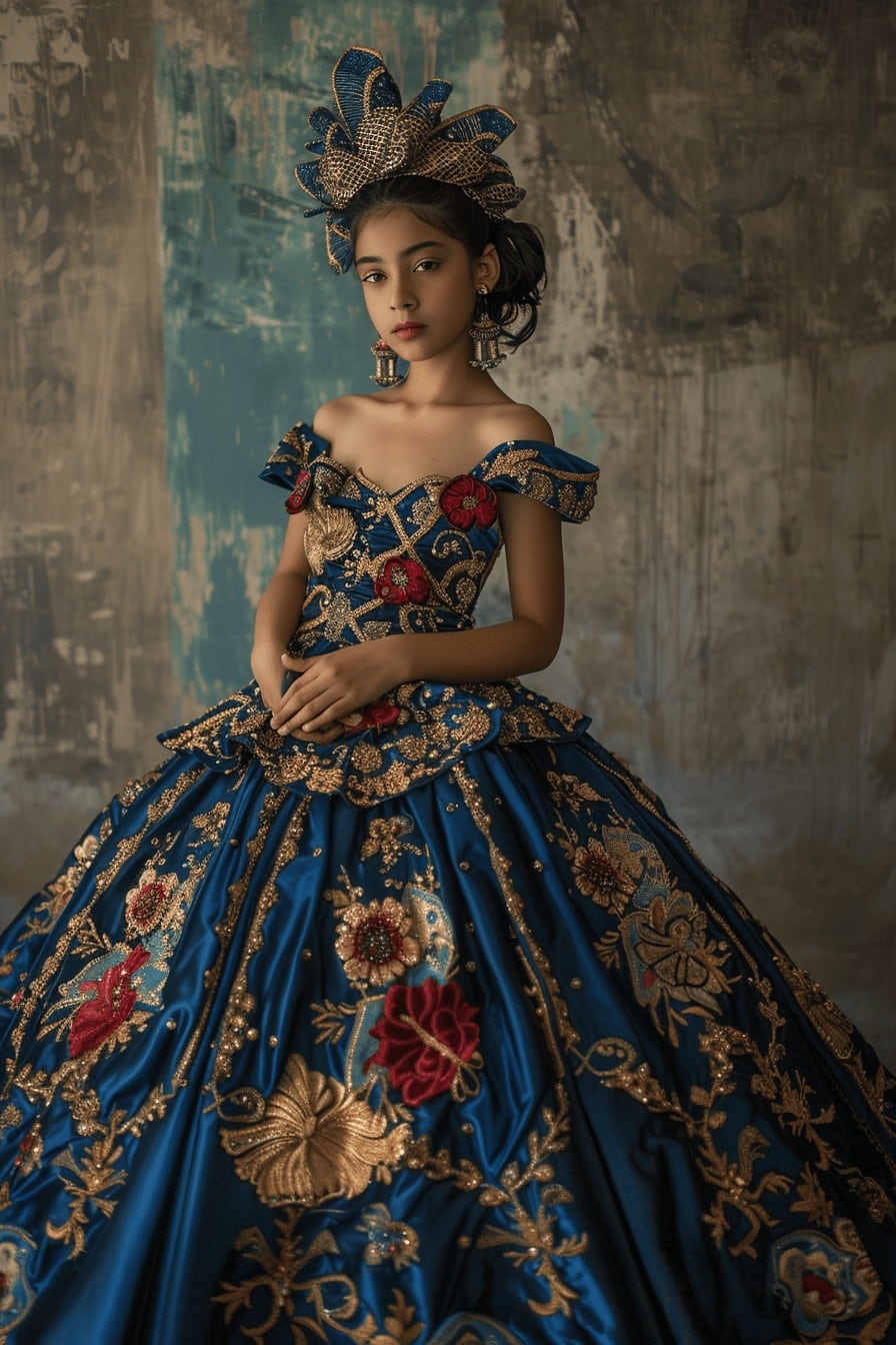 blue historical ball gown 