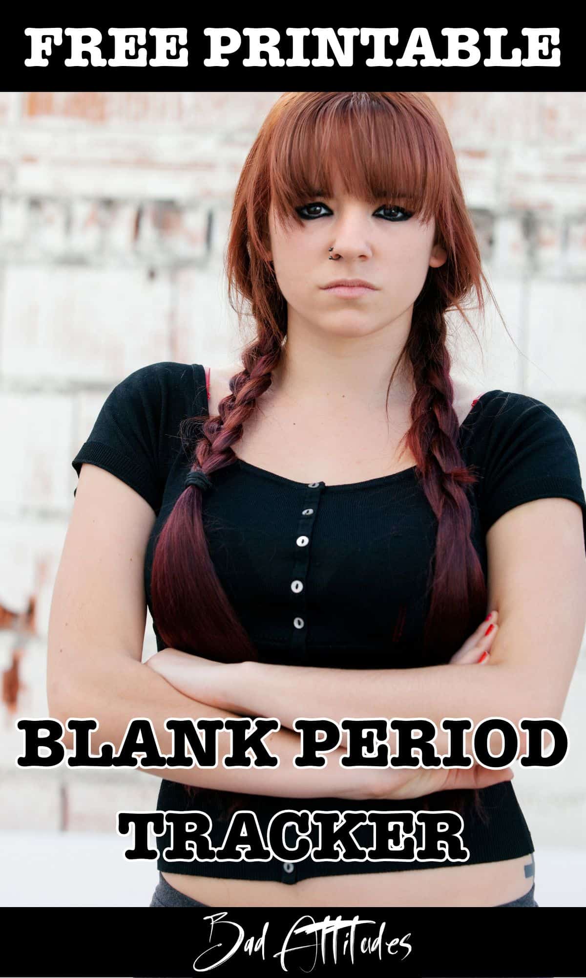 free printable blank period tracker chart