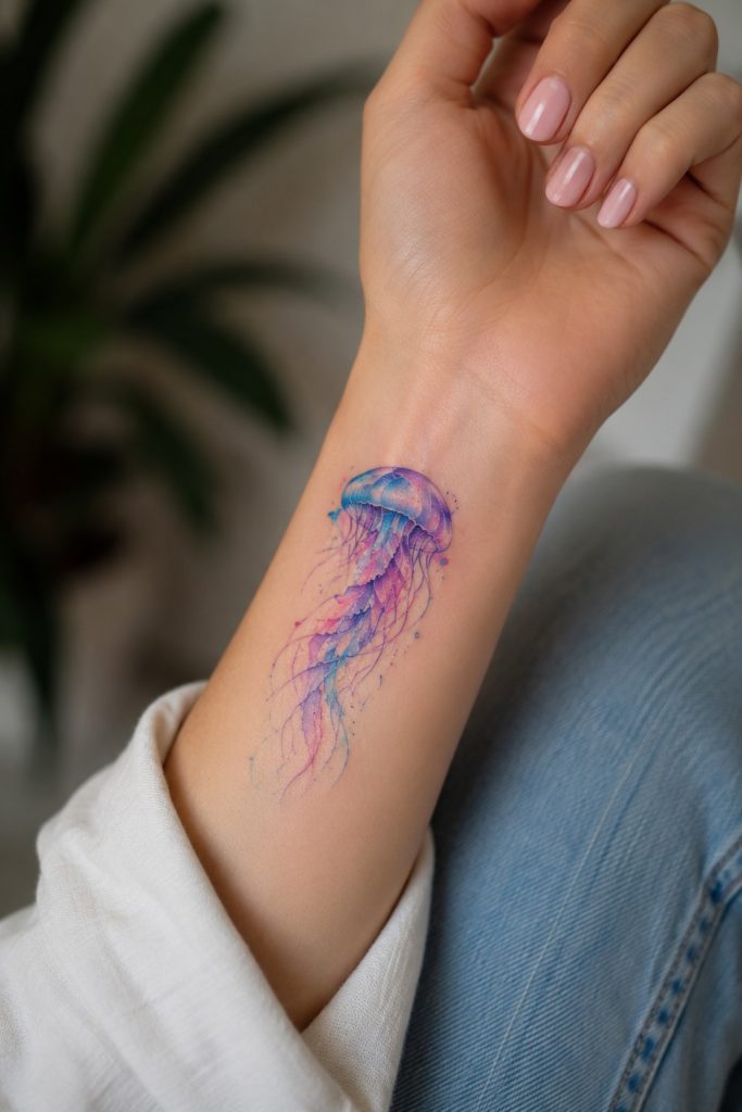 jellyfish wrist tattoo 