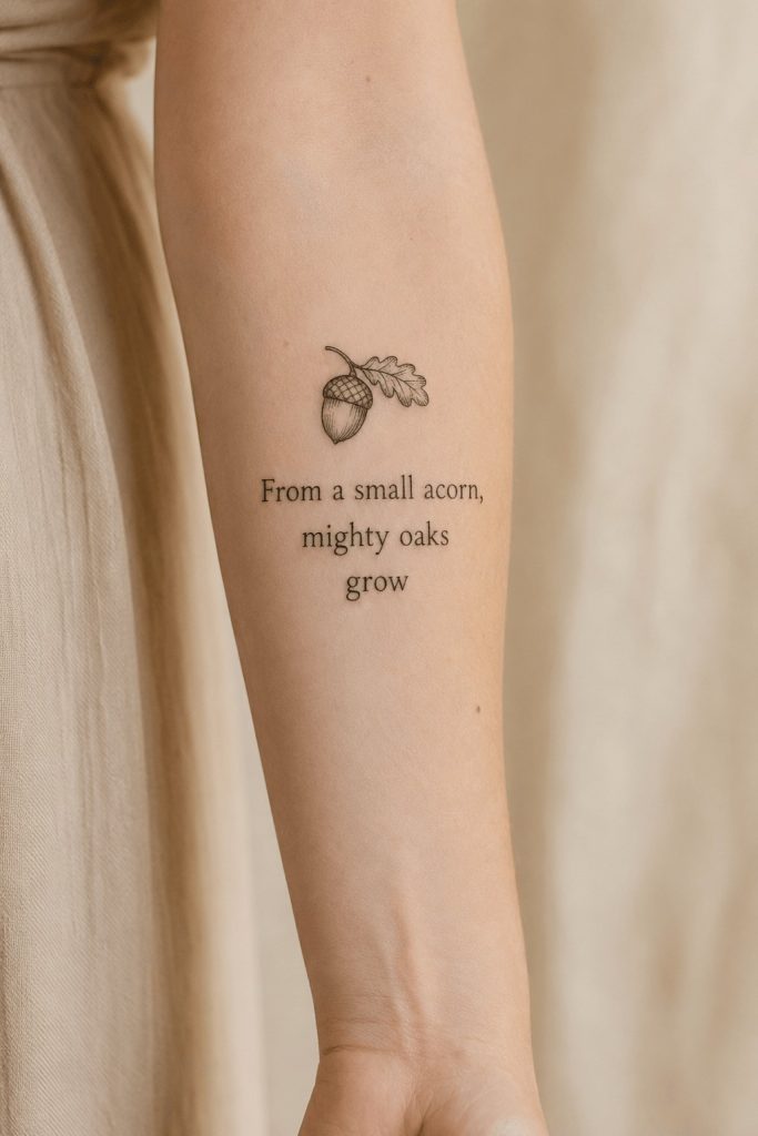 acorn quote tattoo 