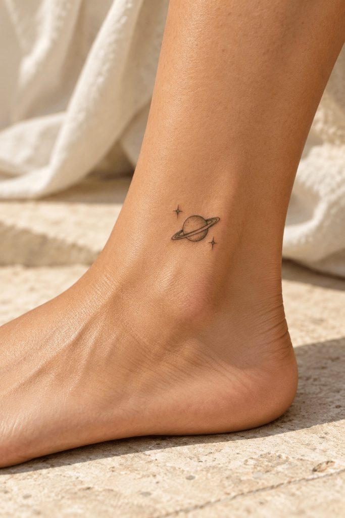 small Saturn tattoo 