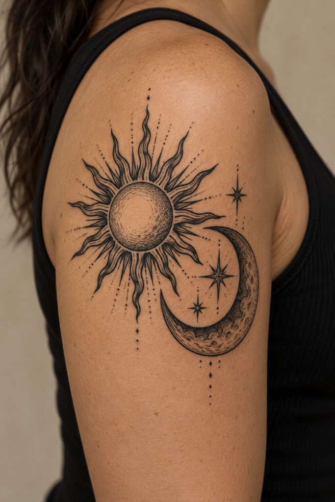 sun and moon tattoo 