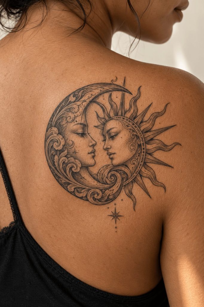 sun and moon tattoo 